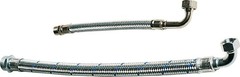 FORAS 1&Prime; (25 mm) braided hose 700 mm, made in Italy, DN18, PN10, 90 degree bend
