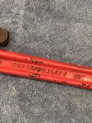 Vintage Great Neck 10&rdquo; Pipe Tool Monkey Wrench PW10 Forged Steel Heavy Duty