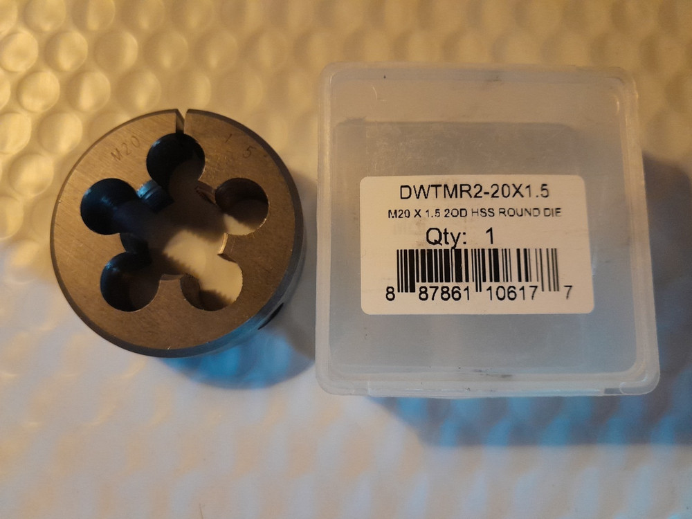 M20 X 1.5 2&Prime;OD High Speed Steel round Die, DWT Series DWTMR2-20X1.5