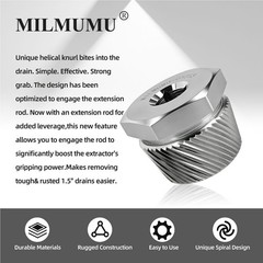1.5&Prime; Tub Drain Extractor Removes Old Broken Stubborn（ Chrome Accessories