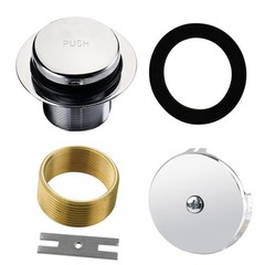 Chrome Bathtub Drain Tip-Toe Single Hole, Hidrop Tub Trim Set