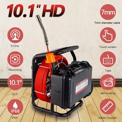10.1&Prime; Ultra HD Sewer Camera Meter Counter Self-Balancing Monitor 512hz Sonde 50M