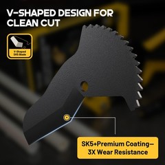TOLESA PVC Pipe Cutter 3-Gear Adjustable, Cuts Up to 2-1/2&rdquo;, Black&yellow