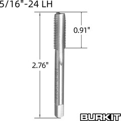 5/1624 UNF Tap Die Set Left Hand 5/16&times;24 Machine Thread Round Die Tool