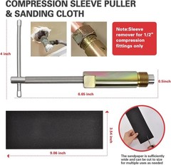 6 Pcs Plumbing Tools Kit with Angle Stop Wrench & 1/2-Inch Compression Sleeve