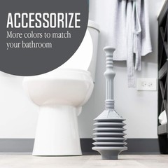JS Jackson Supplies Professional Bellows Accordion Toilet Plunger, High Gray