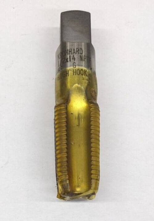 Kromhard 1/2&Prime;-14 NPTF High Hook Pipe Tap HSS G 4 Flute 11/16&Prime; Shank USA New