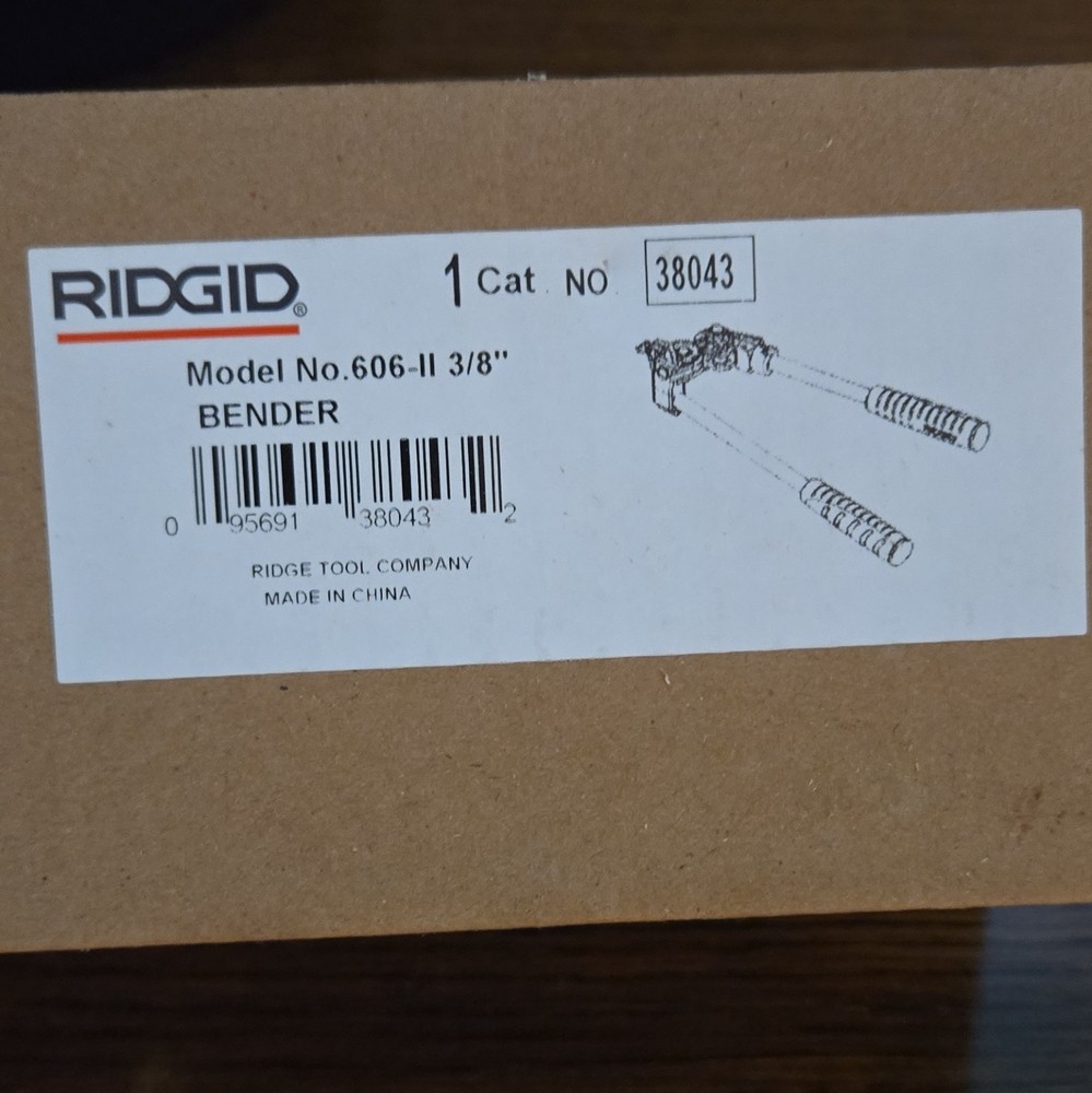 RIDGID Model 606-II Manual Tube/Pipe Bender 3/8 in Cat No. 38043