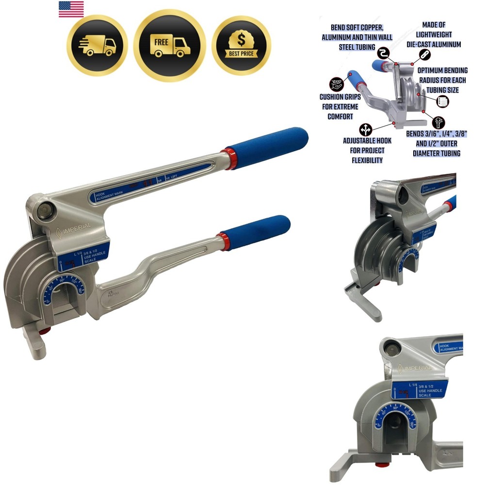 Tool 370FH Triple Head 180 Degree Tube Bender, 3/16&rdquo;, 1/4&rdquo;, 3/8&rdquo;, and 1/2&rdquo;