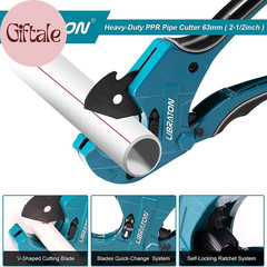 PVC Pipe Cutter, up to 2-1/2&Prime;, Ratchet Pipe Cutter Heavy-Duty, Pex Cutting Tool