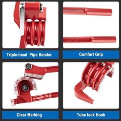 Ergonomic 3-in-1 Pipe Bender Tool for Accurate 0-180 Degree Bends &ndash; Lightweight