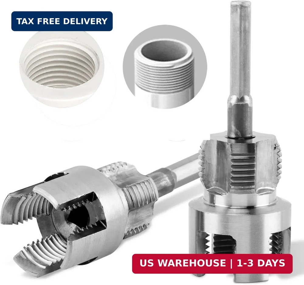 Pipe Threading Tool for Internal & External Threads, 2pcs Dual End 1/2&Prime; NPT & 3/