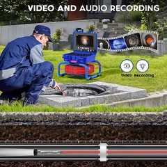 Sewer Camera 50M Pipe Inspection Camera with 512Hz Transmitter Self-leveling 9&Prime;