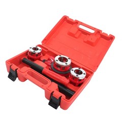 Manual Ratchet Pipe Threader Kit W/ 3 Dies Pipe Threading Tool 1/2&Prime; 3/4&Prime; 1&Prime; NPT