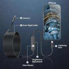 16FT Pipe Inspection Camera Endoscope Video Sewer Drain Cleaner Waterproof Snake