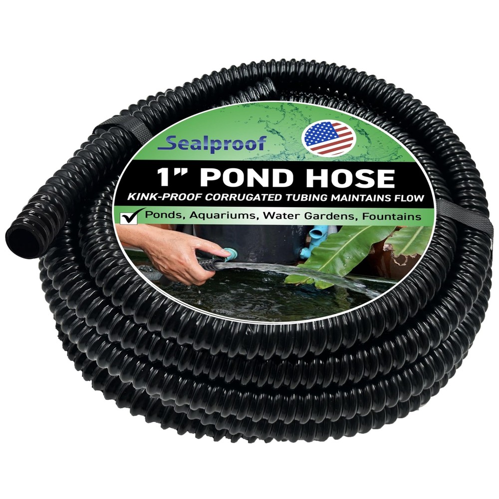 Sealproof 1&Prime; Dia. Corrugated Pond Tubing 1-Inch ID, 20 FT Length, Black PVC K&hellip;