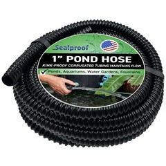 Sealproof 1&Prime; Dia. Corrugated Pond Tubing 1-Inch ID, 20 FT Length, Black PVC K&hellip;