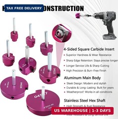 PVC Pipe Reamer Kit 8 PCS 1/2&Prime; 3/4&Prime; 1&Prime; 1-1/4&Prime; 1-1/2&Prime; 2&Prime; 3&Prime; 4&Prime; for SCH 40 PVC CPV