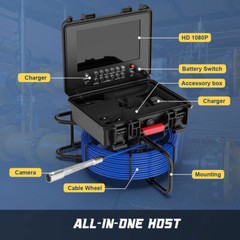 9&rdquo; 50M HD WIFI Sewer Camer Pipe Inspection Camera Meter Counter 23mm Video DVR