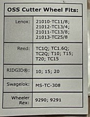 tubing cutter wheel For S/S Stainless Steel Fit Reed Ridgid Lenox