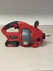 POPULO 20V Cordless Electric Drain Auger Efficient 25Ft Auto-Feed Red