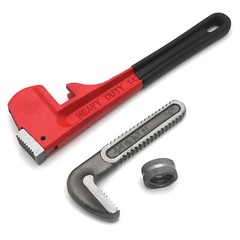 14in Cast Iron Straight Pipe Wrench Heavy Duty Adjustable Spanner Dipped Handle