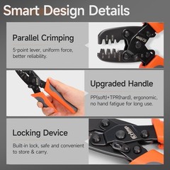 iCrimp Non Insulated Open Barrel Terminal Crimp Tool &ndash; Wire Crimper for Molex, D