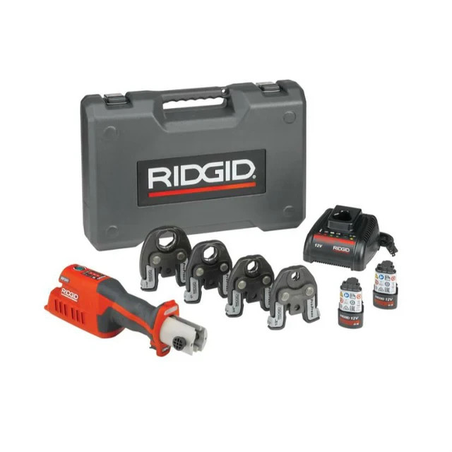 Ridgid 57363 RP241 Pro Press Kit 1/2 &ndash; 1-1/4 w/ Heads Batteries Charger Case