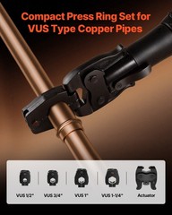 VEVOR 5PCS ProPress Pressing Kit 4PCS Press Rings 1/2&Prime; to 1-1/4&Prime; & R8 Actuator