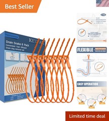 Drain Snake Hair Clog Remover 8PCS 25in Drain Auger Cleaner Tool