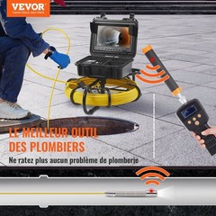 50m 9in 512Hz Inspection Camera IP68 12LED DVR 16GB SD Sewer Tool