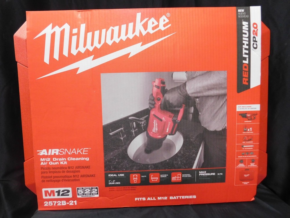 Milwaukee M12 Drain Cleaning Air Gun Kit #2572B-21 (EBT2)