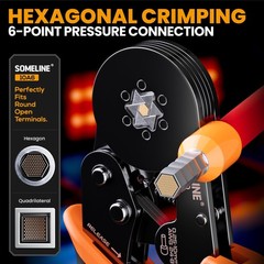 SOMELINE Ferrule Hexagonal Crimping Tool 0,25&ndash; 6mm&sup2;, Black, Silver, Orange