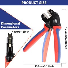 Open Barrel Crimping Tool with 590PCS JST-SM Connectors Kit &ndash; 24-16 AWG (0.25-1.