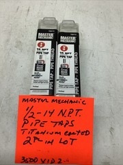 Master Mechanic TMG,1/2-14 NPT Titanium Coated Pipe Taps(2 Pc In Lot) 3500-vid