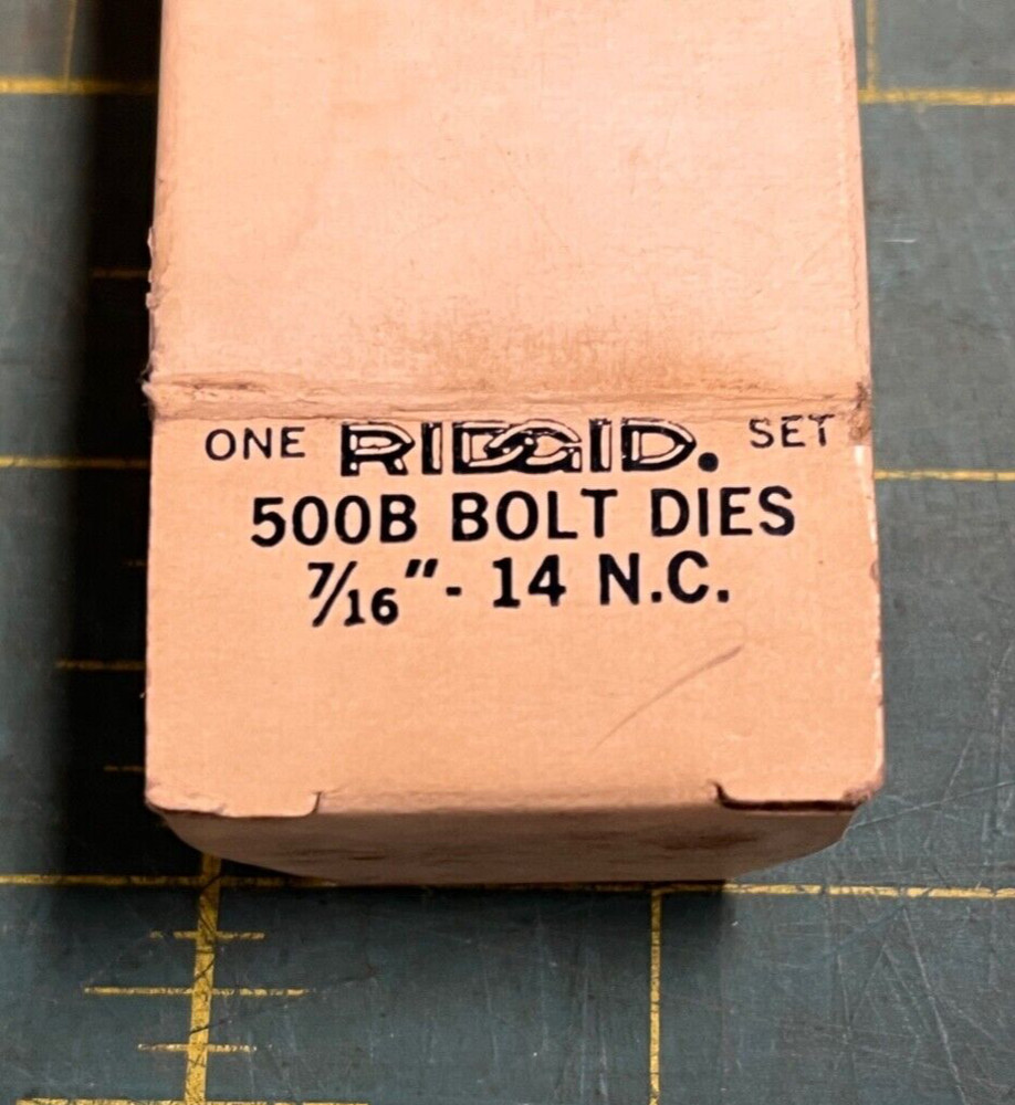 Unused Ridgid Pipe Threader Dies Set: 500B Bolt Dies 7/16&Prime;- 14 N.C (6677)