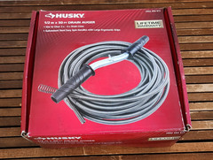 Husky 1/2 in x 50 ft No-Core Drain Auger Hand Drain Snake Tool 1002 494 611