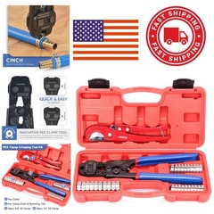 High Quality PEX Tool Kit with 20 1/2 Inch and 10 3/4 Inch Clamps Included