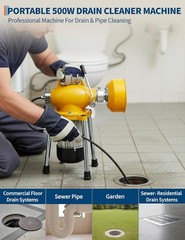 GRAVEE 66FTx5/8&Prime;&16FTx3/8&Prime; 500W Drain Cleaner Machine Sectional Snake Auto Feed