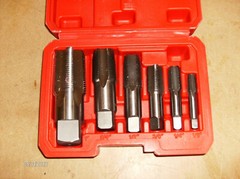 6pcs NPT Taper Pipe Tap Set Carbon Steel Threading 1&Prime; 3/4&Prime; 1/2&Prime; 3/8&Prime; 1/4&Prime; 1/8&Prime;
