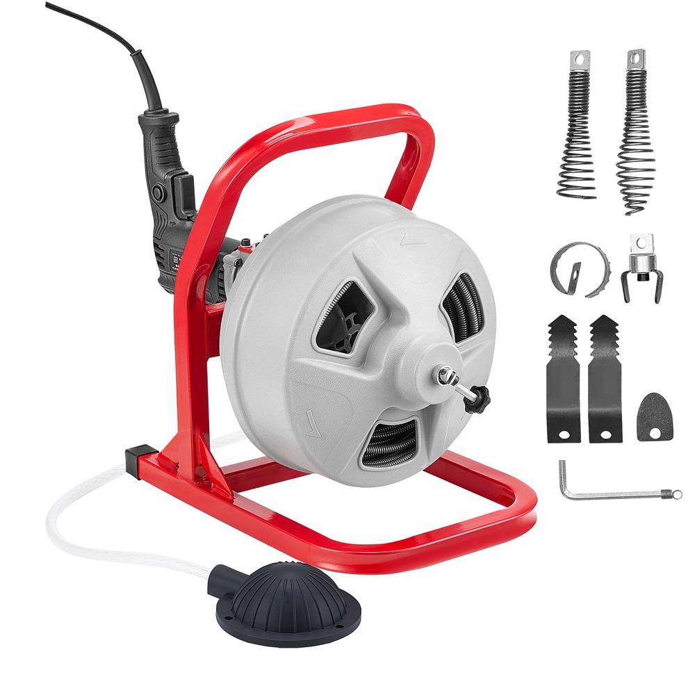 VEVOR Drain Cleaner Machine 50FT x 5/16&Prime; Manual Feed with 228RPM Electric Drill