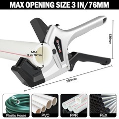 Heavy Duty Ratchet PVC Pipe Cutter &ndash; Cuts 3&Prime; Pipes, One-Click Blade Replacement,