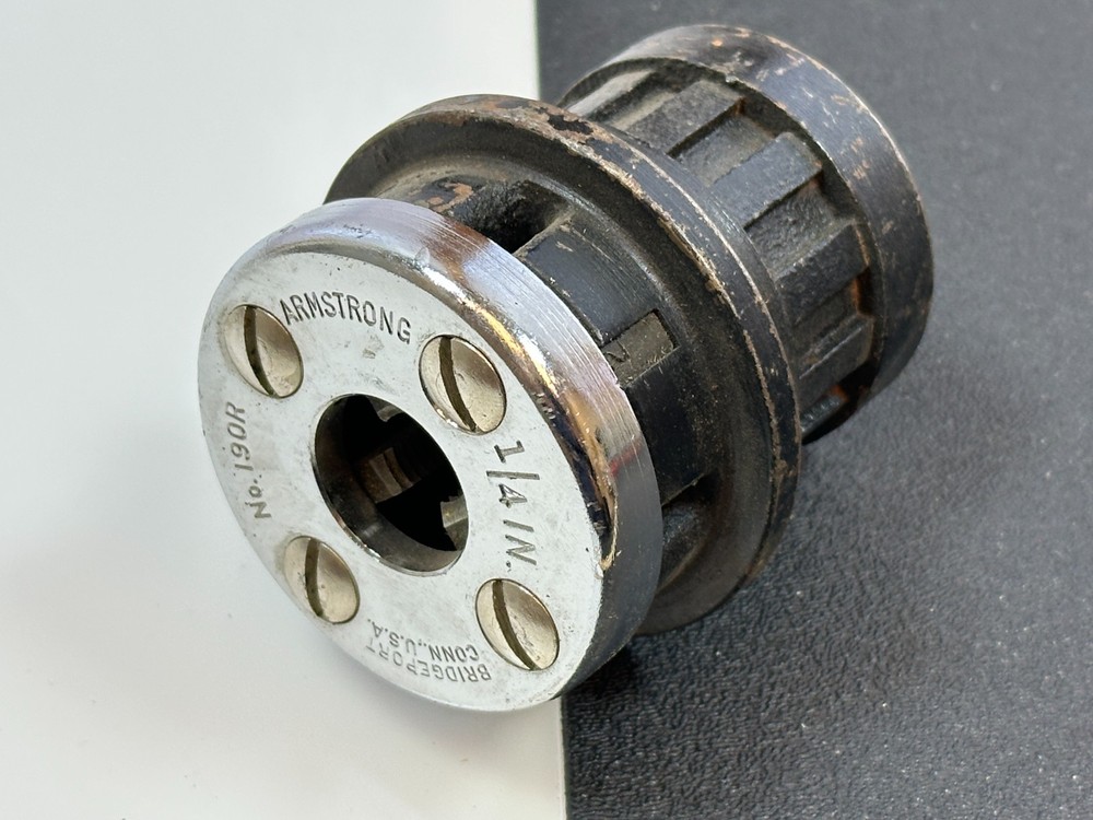 NEW Armstrong USA Pipe Threader Die Head No. 190R SAE 1/4&Prime; w/ Chrome Bevel Head