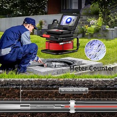 Sewer Drain Inspection Camera Pipe Endoscope 30M Meter Counter 10&Prime; Video Camera