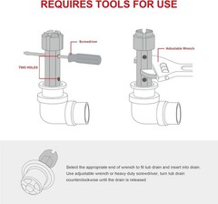 Professional-Grade Tub Drain Removal Tool &ndash; 6 Inch Heavy-Duty Aluminum Wrench