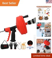 New 50 FT Double Mode Drain Snake Tools, 11-in-1 Drain Auger for Sink and Dra&hellip;