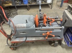 Ridgid 535 Electric Pipe Threading Machine W 2 Extra Die Heads Works Great Notes