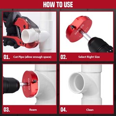 6Pcs PVC Pipe Reamer Kit &ndash; Durable Aluminum Fitting Saver for Sch.40 & CPVC, Lig