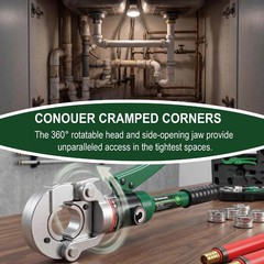 Pro Press Copper and PEX Pipe Crimper Kit, 8 Dies Set for 1/2&Prime;, 3/4&Prime;, 1&Prime; Copper