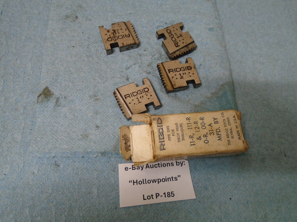 Ridgid NOS Pipe Threading Replacement 1&Prime; Die Set 12R 11R 111R 0R 00R 31A P185